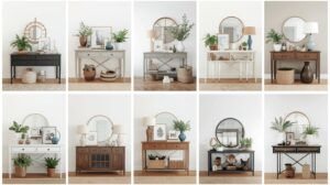 entryway table décor for carpet